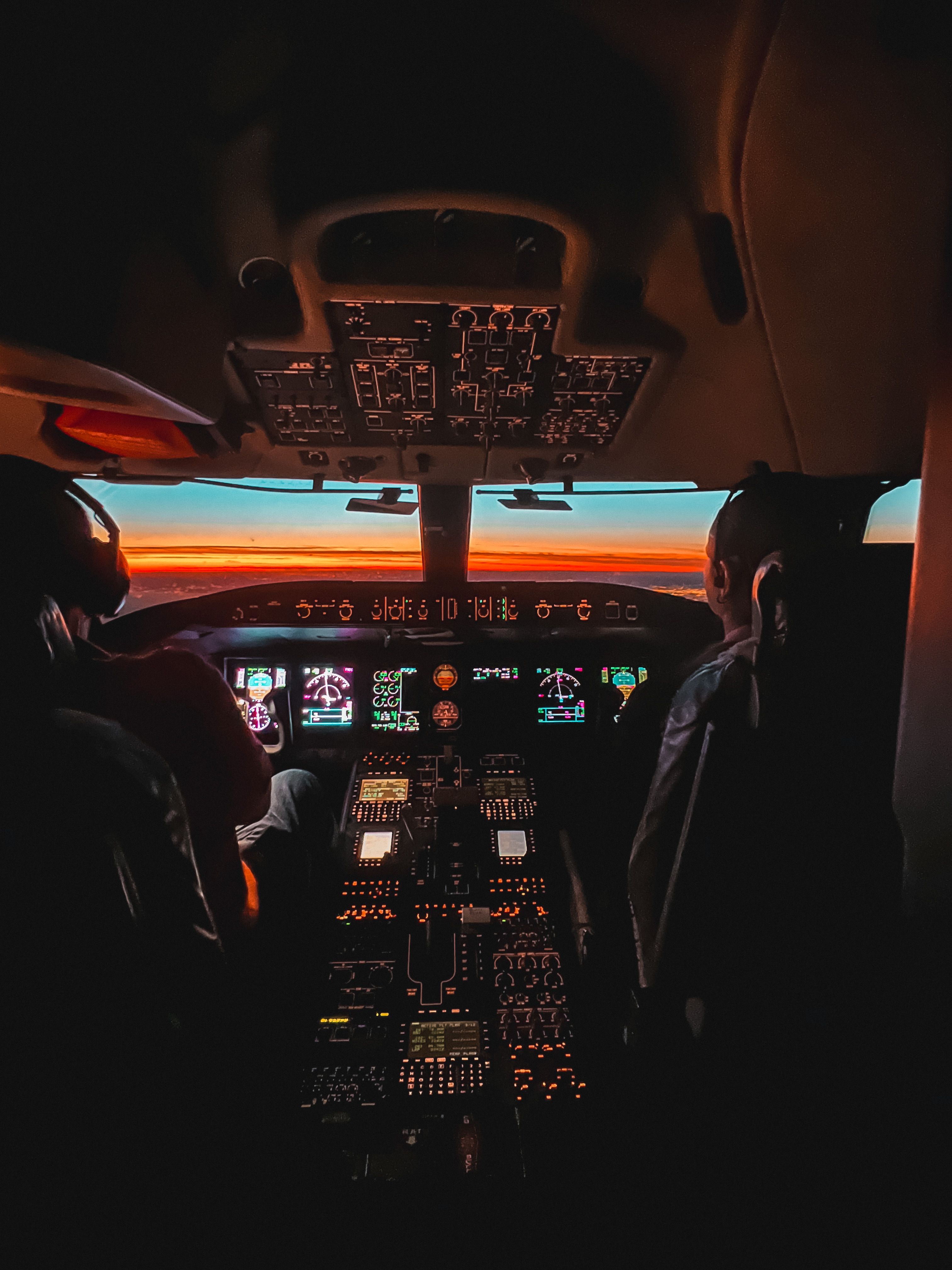 Cockpit sunset view